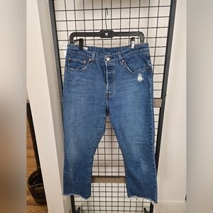 Levi's Wedgie Straight Ankle Fray Jeans
